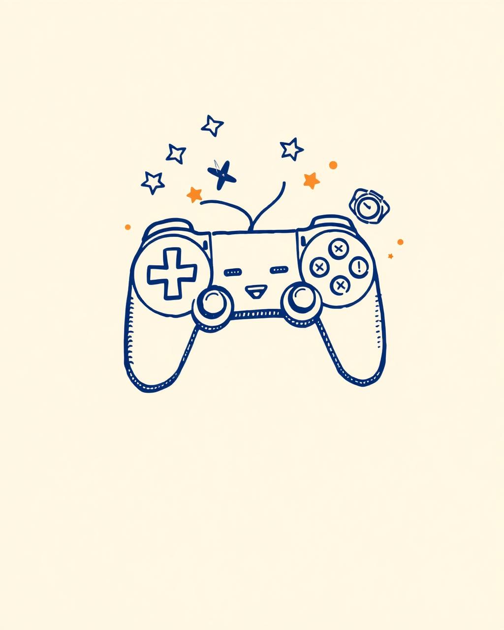 Game controller with floating stars and achievement badges