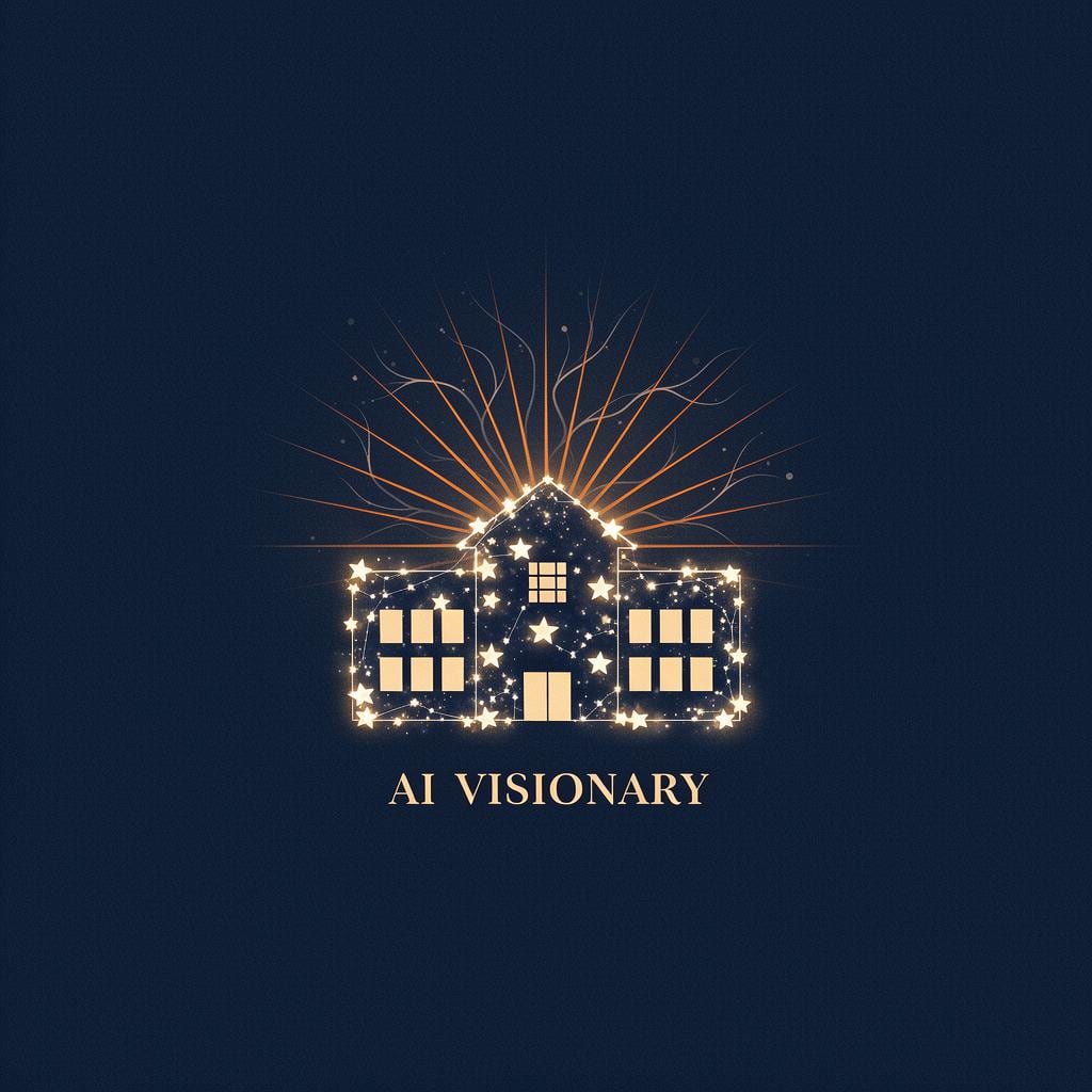 Constellation forming a school building, representing AI Visionary schools